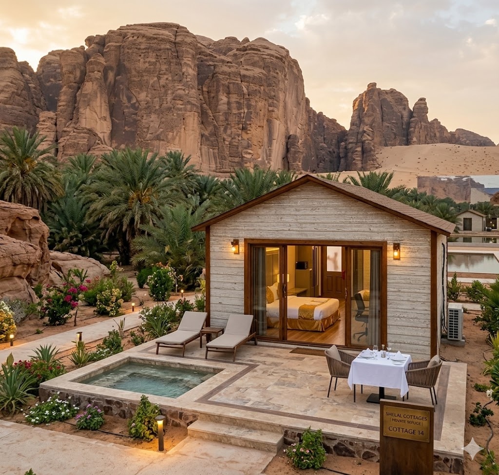 اكتشف هدوء العلا – تجربة كوخ فاخرة لليلة واحدة